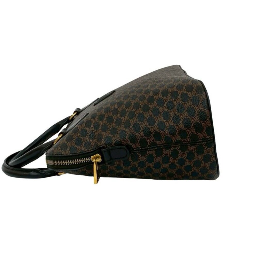 Celine Vintage Macadam Blason Triomphe Pattern Leather Handbag Mini Tote Bag - Picture 5 of 10